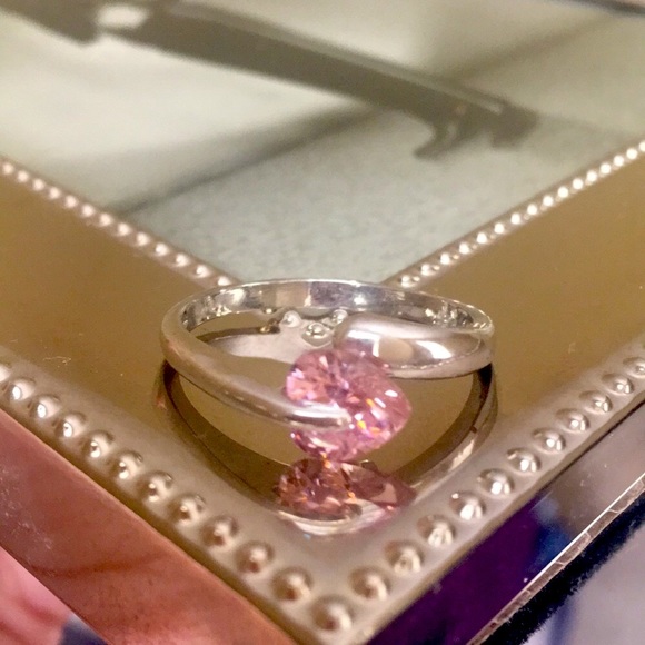 Pink Sapphire heart Ring Size 10 - Picture 3 of 6